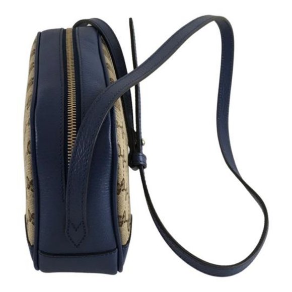 NWT Gucci Women's Camera Case Small Bree Monogram GG Shoulder Bag Beige/Blue - Picture 3 of 7